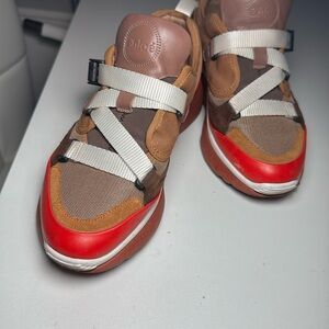 Chloé Brown and Red Sneakers